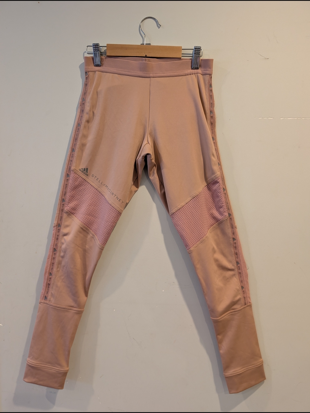 Adidas by Stella McCartney Blush Pink Mesh-Panel Leggings XS Activewear Tights